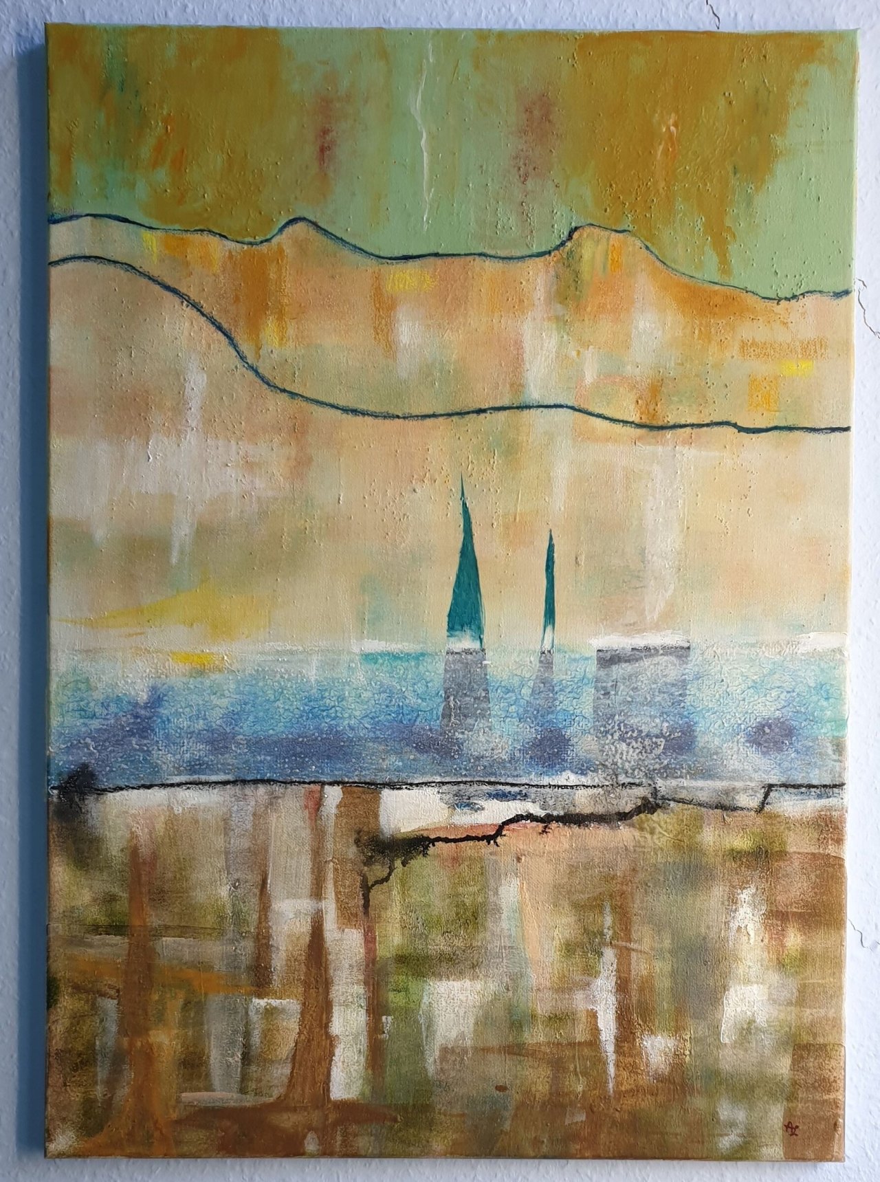 Stadt hinter Wasser